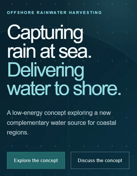 Offshore Rainwater Harvesting concept website