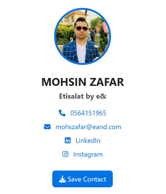 NFC Digital Contact Card