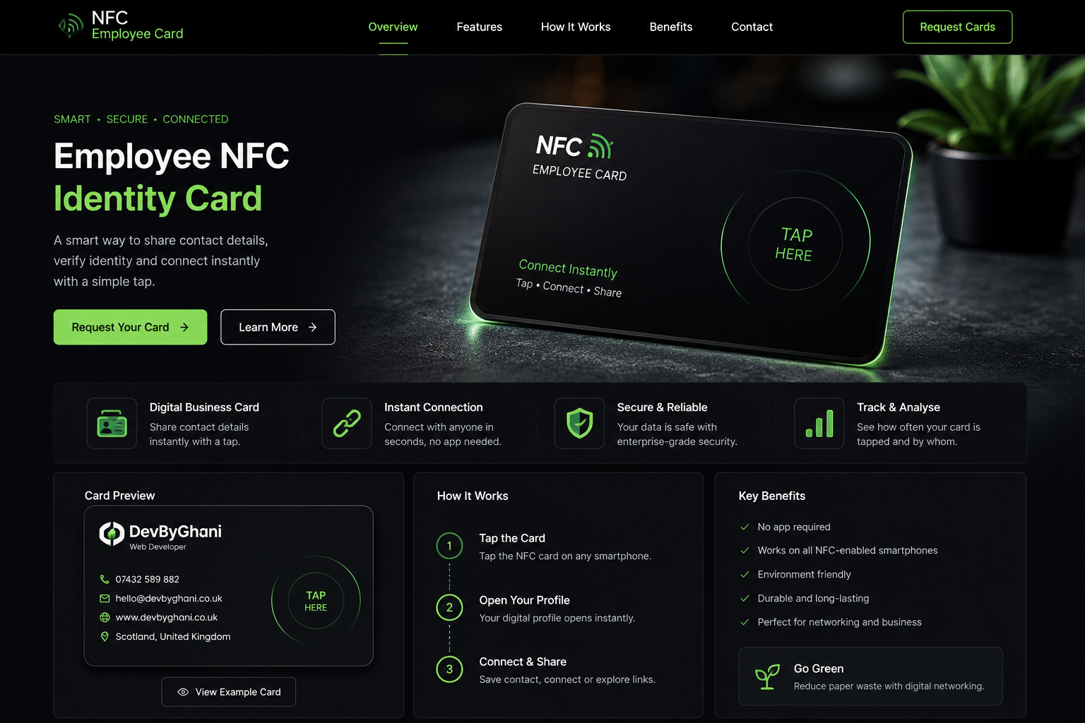 NFC employee card administration system